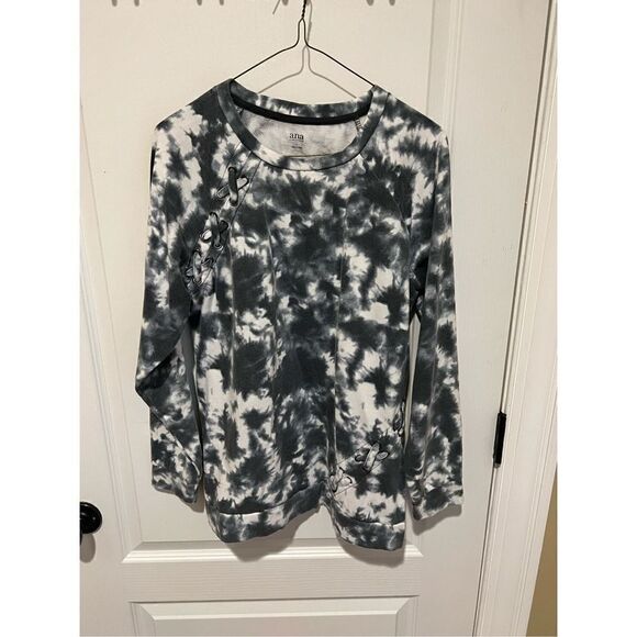Ana Gray Cross Stitch X lace black and white tie dye Sweatshirt - Picture 1 of 9